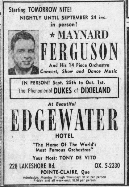Edgewater Hotel advertisement
